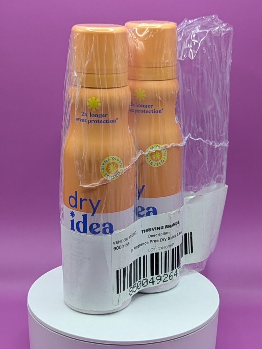 2x New Dry Idea Fragrance Free Spray Antiperspirant Deodorant Full Size 3.4oz